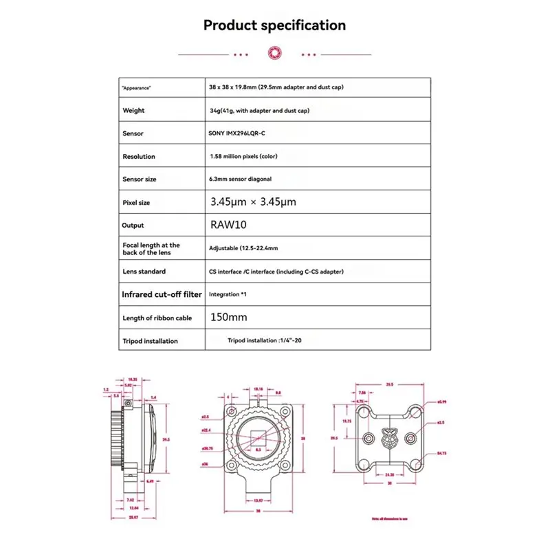 FMT .A86P-Für Raspberry Pi Glo – Raspberry Pi Global Shutter Camera Imx296 Bewertung und Preis